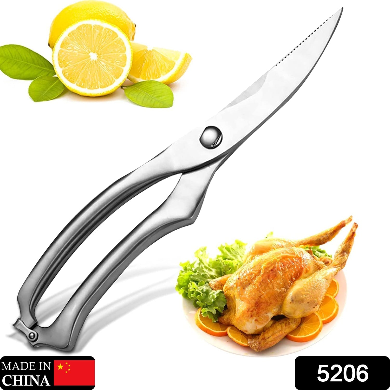 5206 Heavy Duty Stainless Steel Poultry Shears, Premium Ultra Sharp Spring-Loaded Kitchen DeoDap 5206 Heavy Duty Stainless Steel Poultry Shears, Premium Ultra Sharp Spring-Loaded Kitchen DeoDap